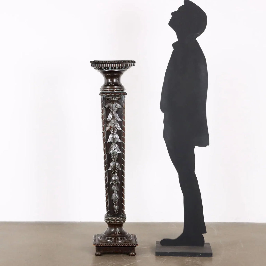 Antique Column Neo-Renaissance Style Carved Wood Italy XX Century - Column for Vase | Antiques | Fancy Goods