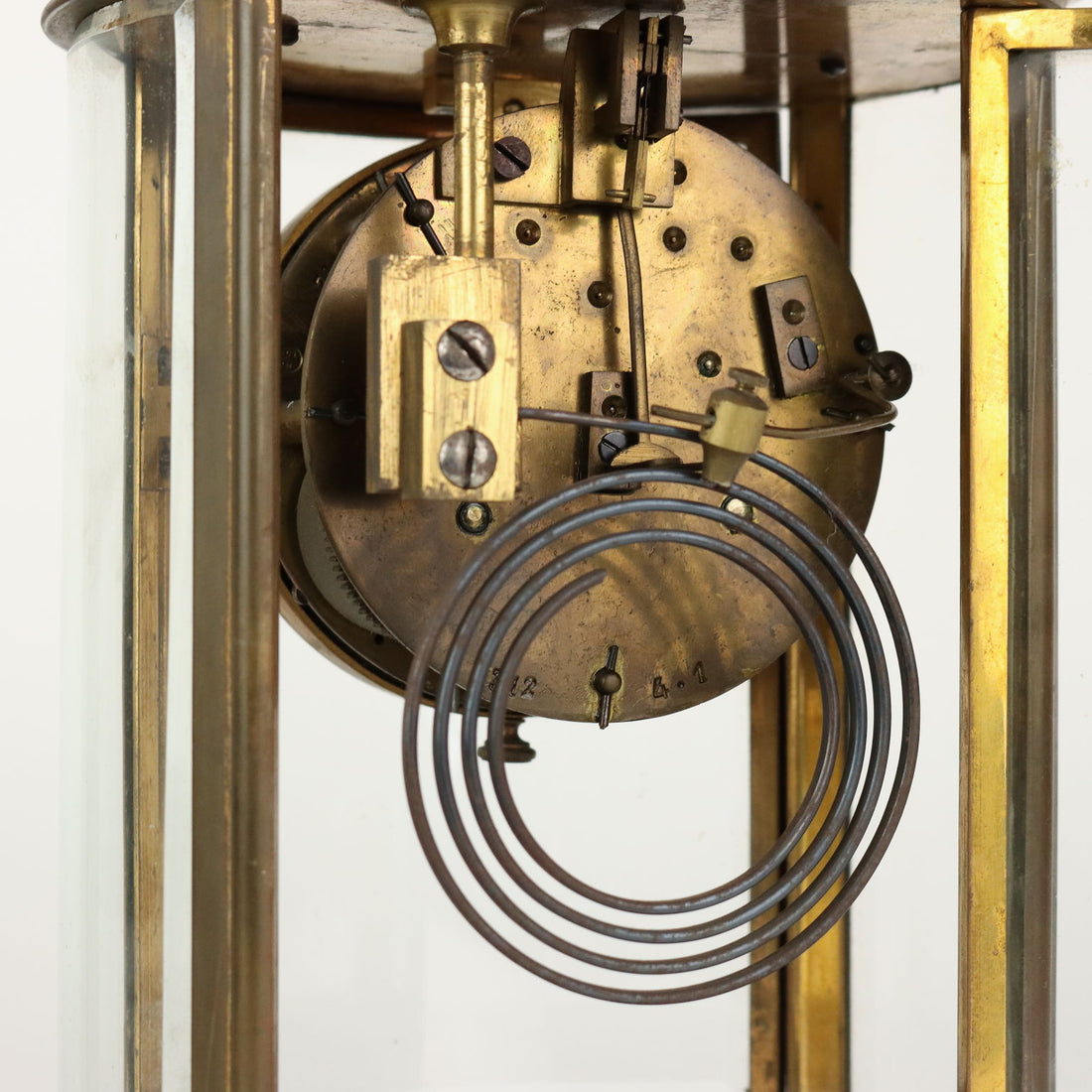 Antique Desk Clock Bronze Glass Decorations France XX Century - France, Early XX Century | Antiques  Fancy Goods