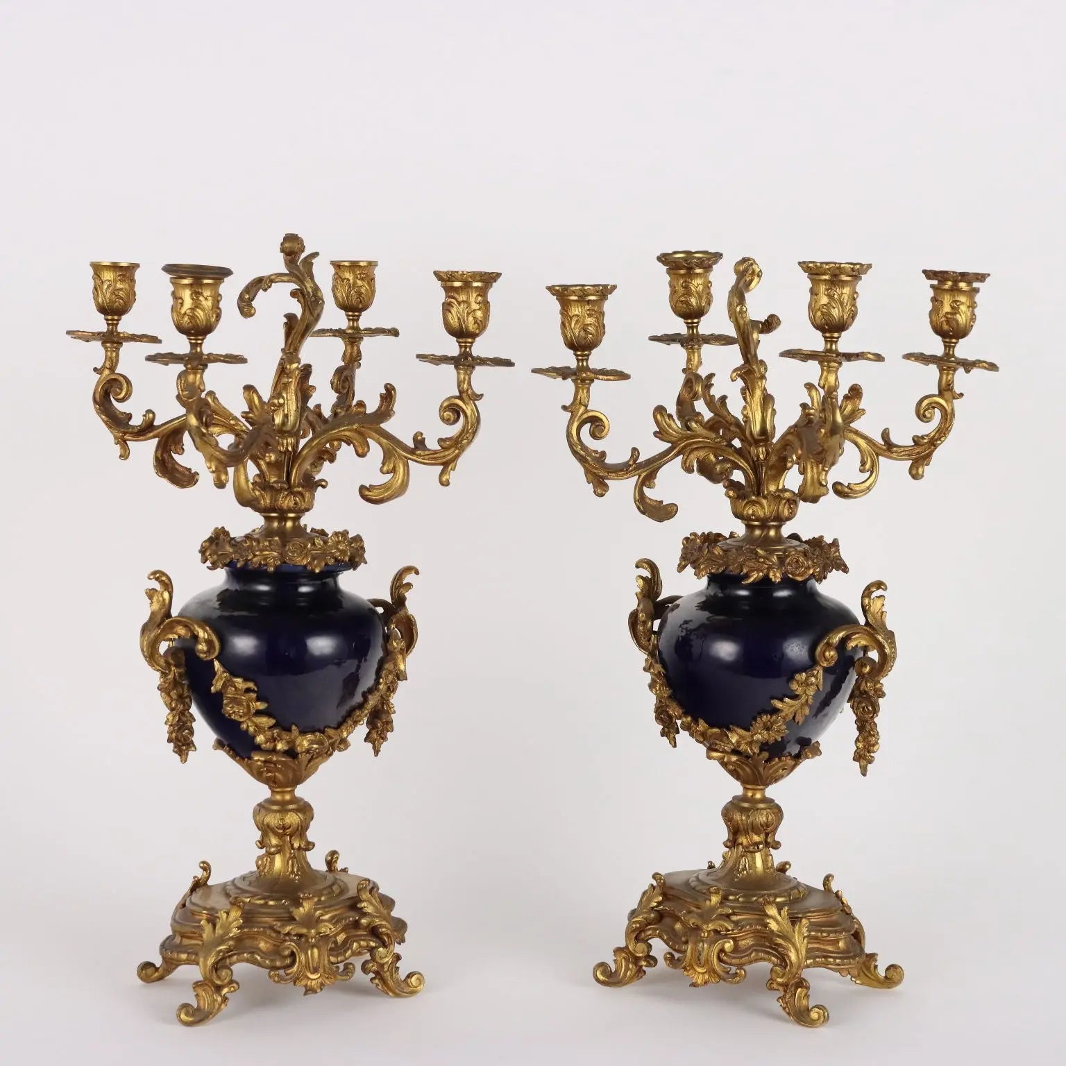 Antique Triptych Clock Bronze Porcelain Decorations XIX Century - France, Late XIX Century | Antiques | Fancy Goods