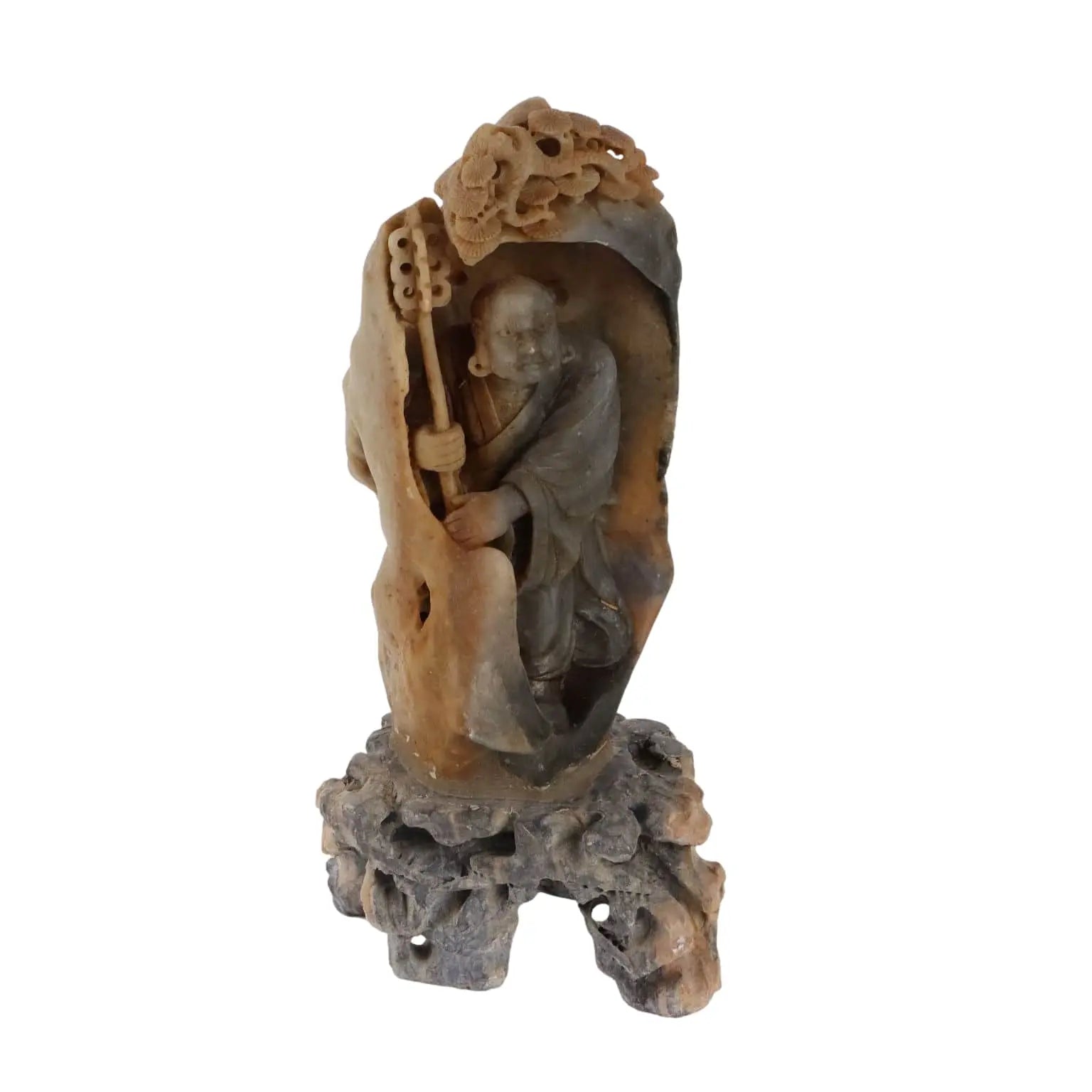 Antique Sculpture Lohan Soapstone Rock China XX Century - China, XX Century | Antiques | Fancy Goods