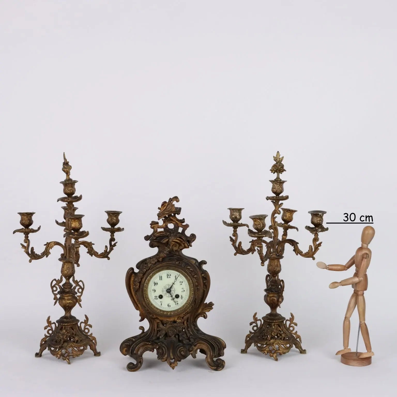 Antique Triptych Clock Gilded Bronze France Late XIX Century - France, Late XIX Century | Antiques | Fancy Goods
