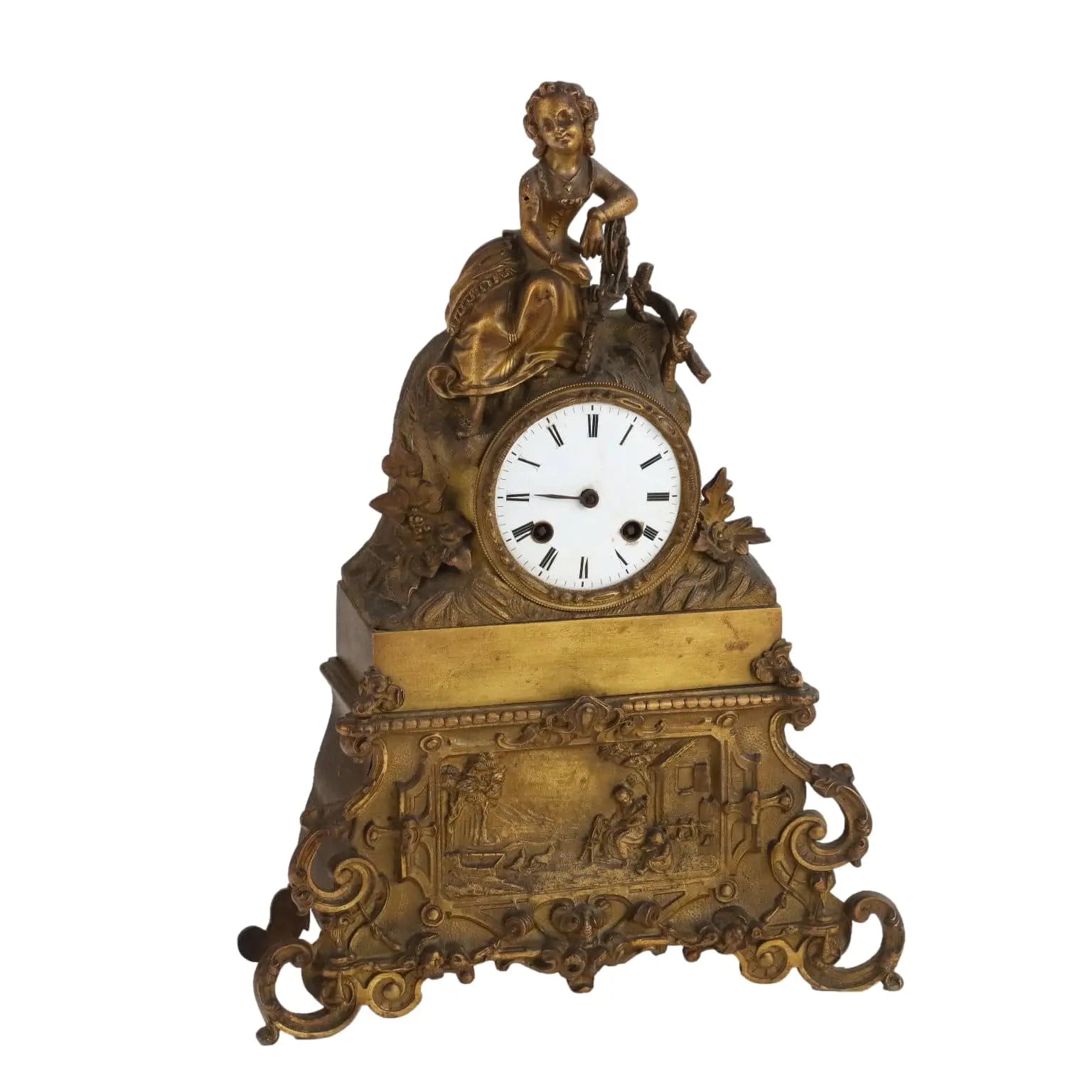 Antique Mantel Clock Gilded Bronze France Mid XIX Century - France, Mid XIX Century | Antiques | Fancy Goods