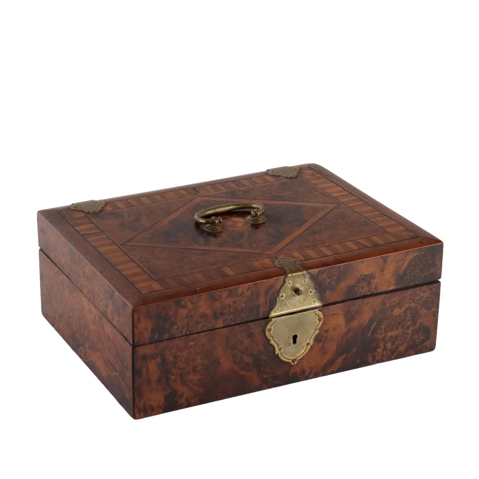 Antique Box Burl Veneered Wood Italy XIX Century - Italy, Late XIX Century | Antiques | Fancy Goods