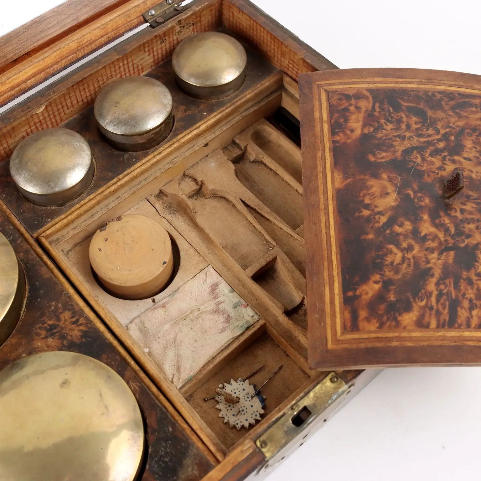 Antique Box Burl Veneered Wood Italy XIX Century - Italy, Late XIX Century | Antiques | Fancy Goods