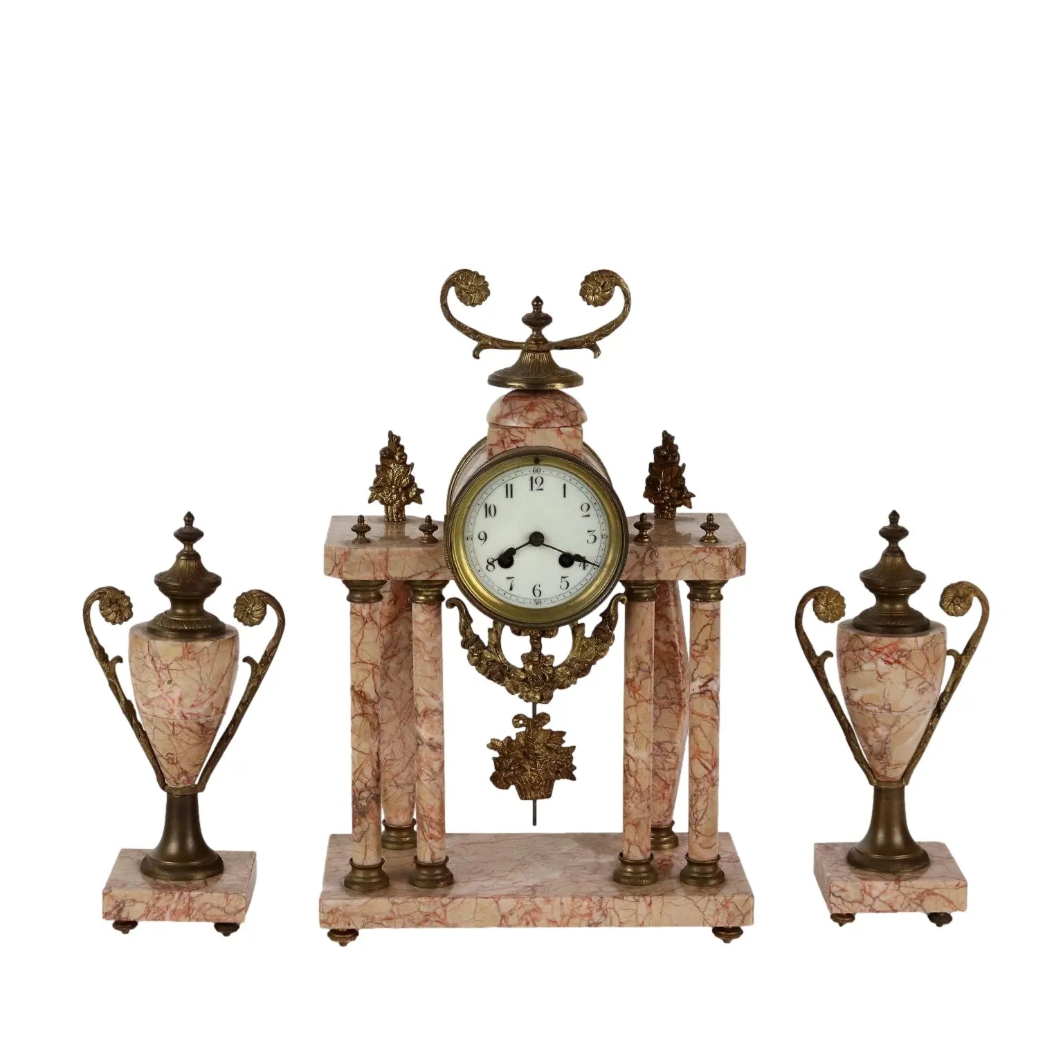 Antique Chimney Tryptique Bronze Marble France XX Century - France, Early XX Century | Antiques | Fancy Goods