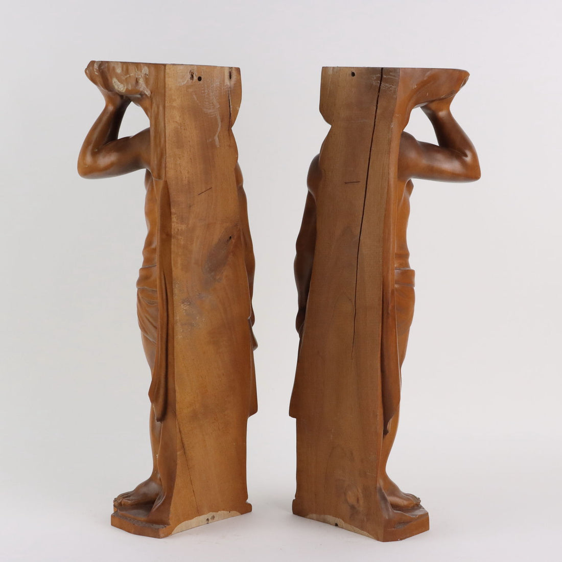 Antique Sculptures Walnut Male Figures Italy XX Century - Italy, 1970s | Antiques  Fancy Goods