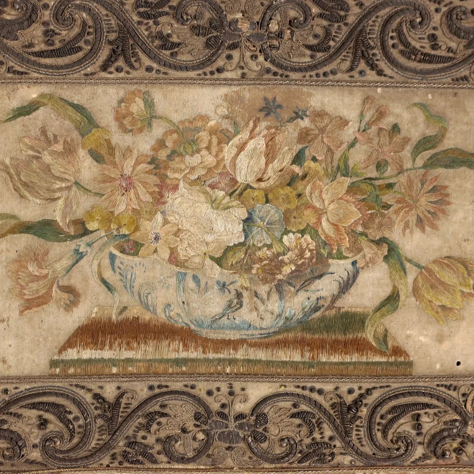 Antique Casket Wood Fabric Beads Europe XIX Century - Europe, Late XIX Century | Antiques | Fancy Goods