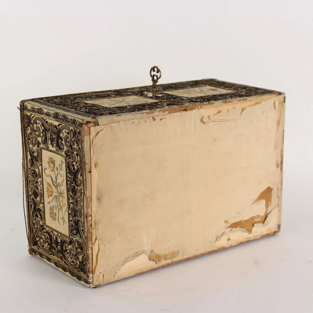 Antique Casket Wood Fabric Beads Europe XIX Century - Europe, Late XIX Century | Antiques | Fancy Goods