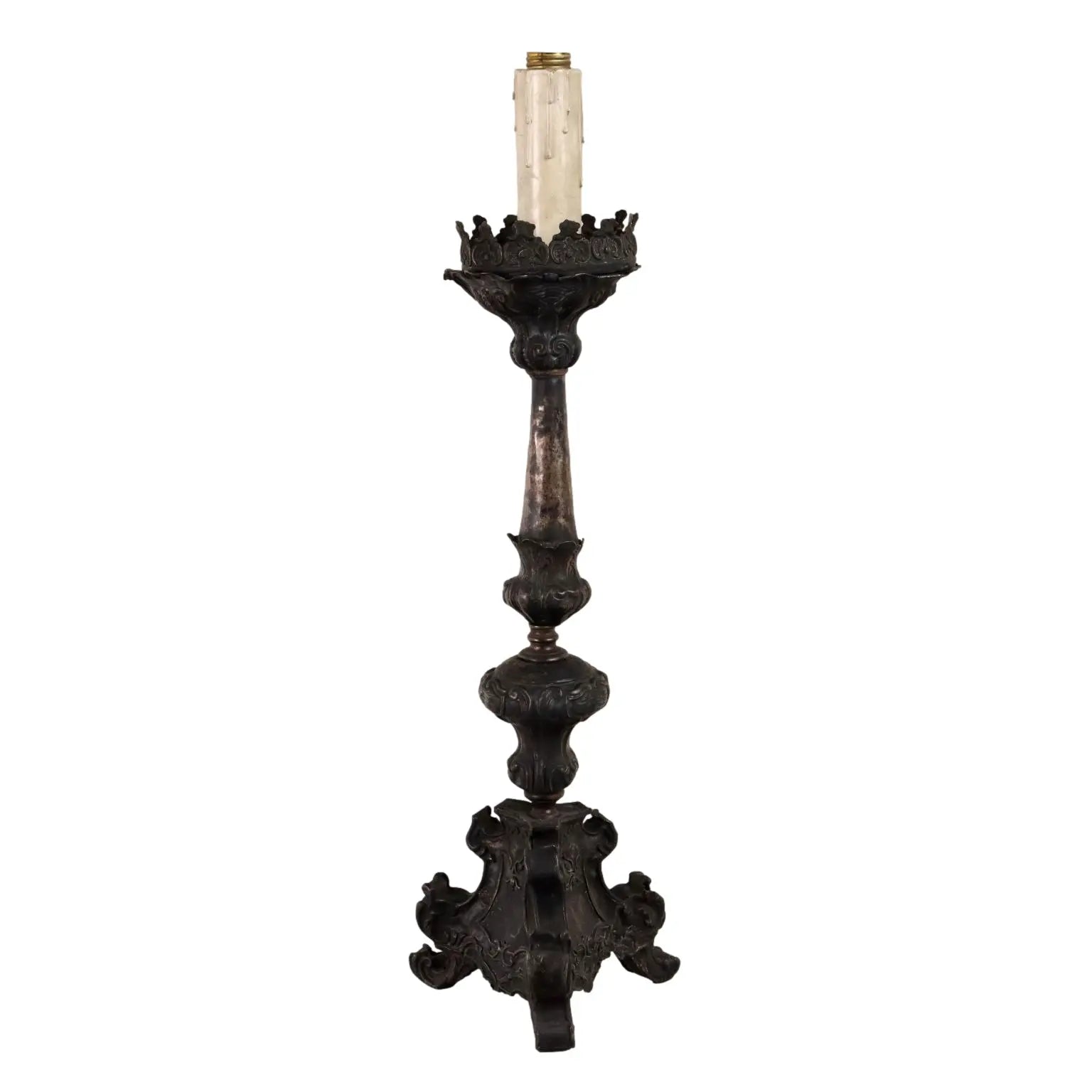 Antique Baroque Candle Holder Sheeth Metal Italy XVIII-XIX Century - Italy, XVIII-XIX Century | Antiques | Fancy Goods