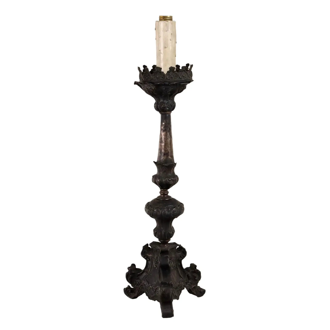 Antique Baroque Candle Holder Sheeth Metal Italy XVIII-XIX Century - Italy, XVIII-XIX Century | Antiques | Fancy Goods