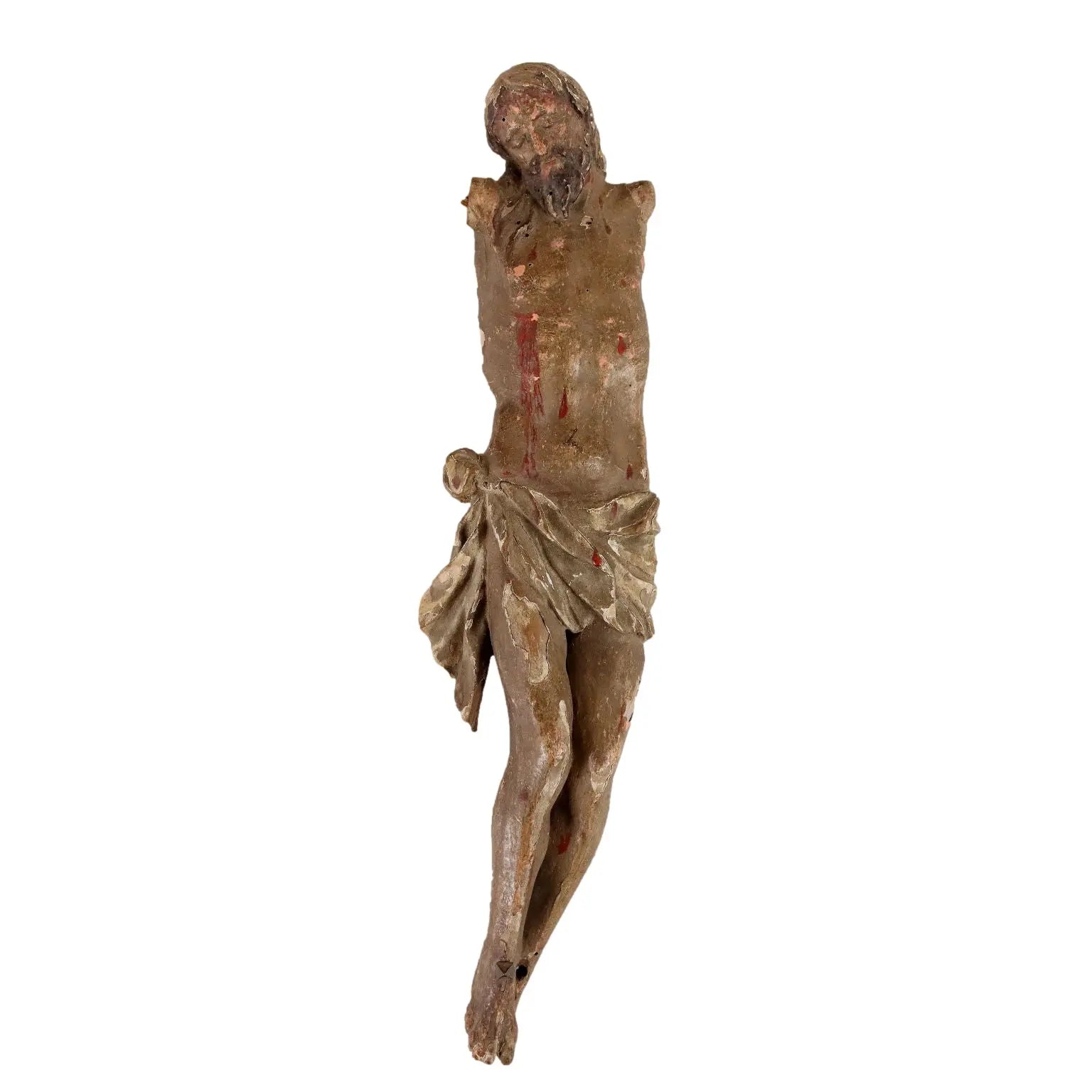 Antique Crucifix Lacquered and Carved Wood Italy XVIII Century - Italy, XVIII Century | Antiques | Fancy Goods