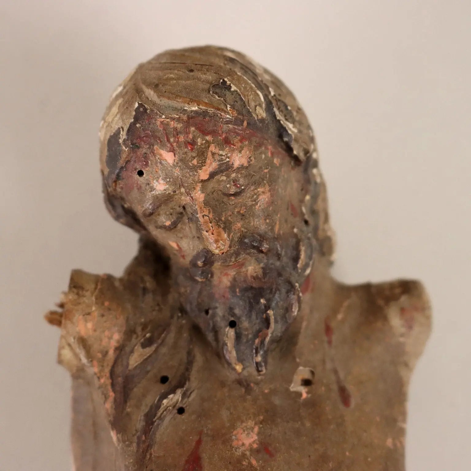 Antique Crucifix Lacquered and Carved Wood Italy XVIII Century - Italy, XVIII Century | Antiques | Fancy Goods