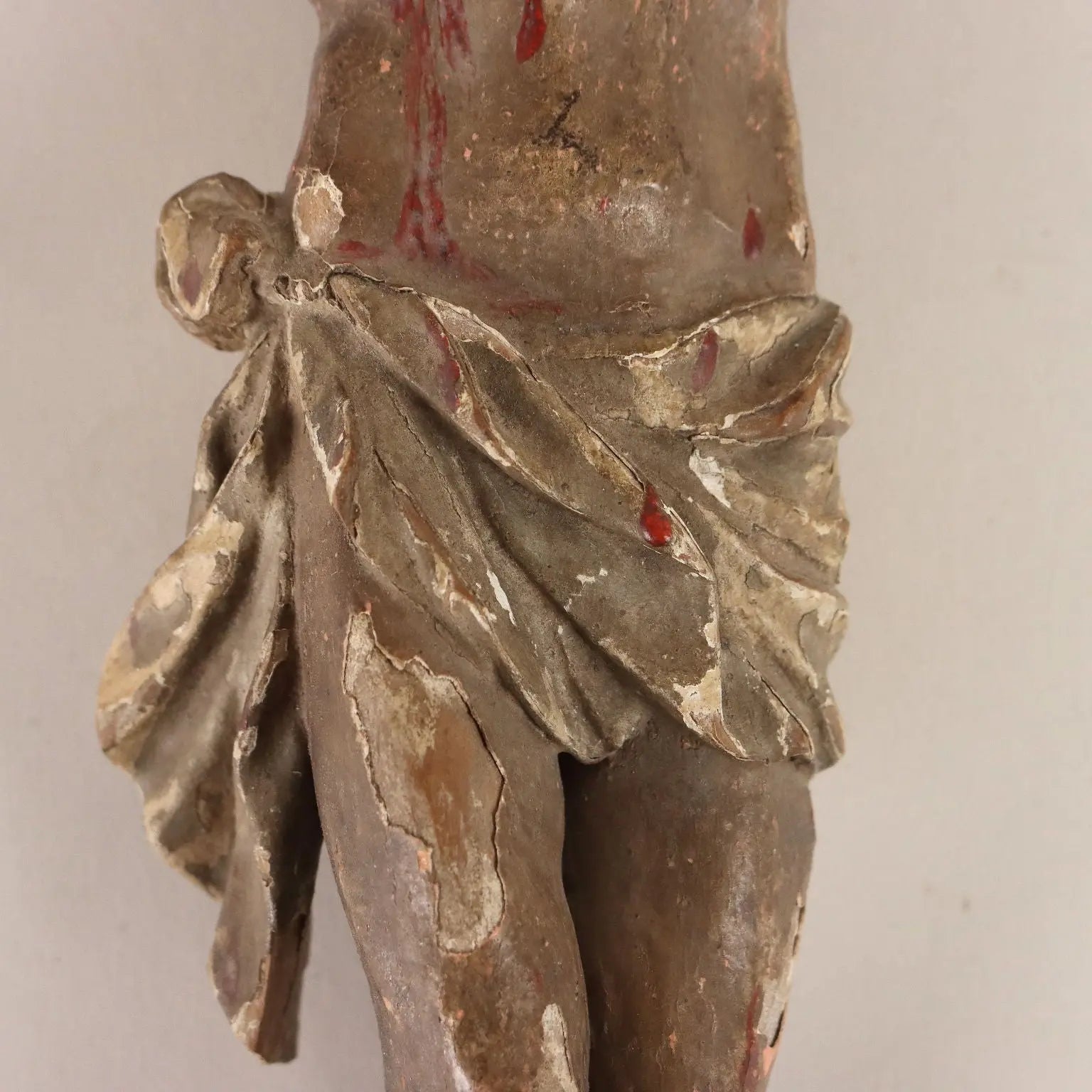 Antique Crucifix Lacquered and Carved Wood Italy XVIII Century - Italy, XVIII Century | Antiques | Fancy Goods