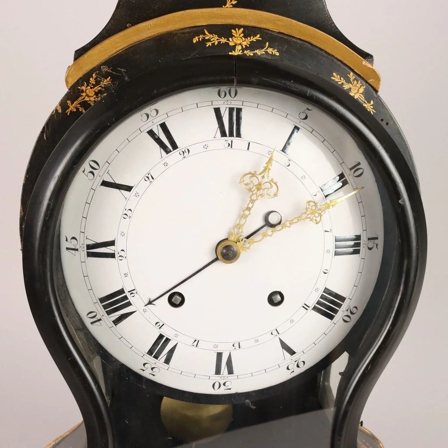 Antique Neuchateloise Pendulum Clock Bronze Decorations '800 - Switzerland, XVIII-XIX Century | Antiques | Fancy Goods