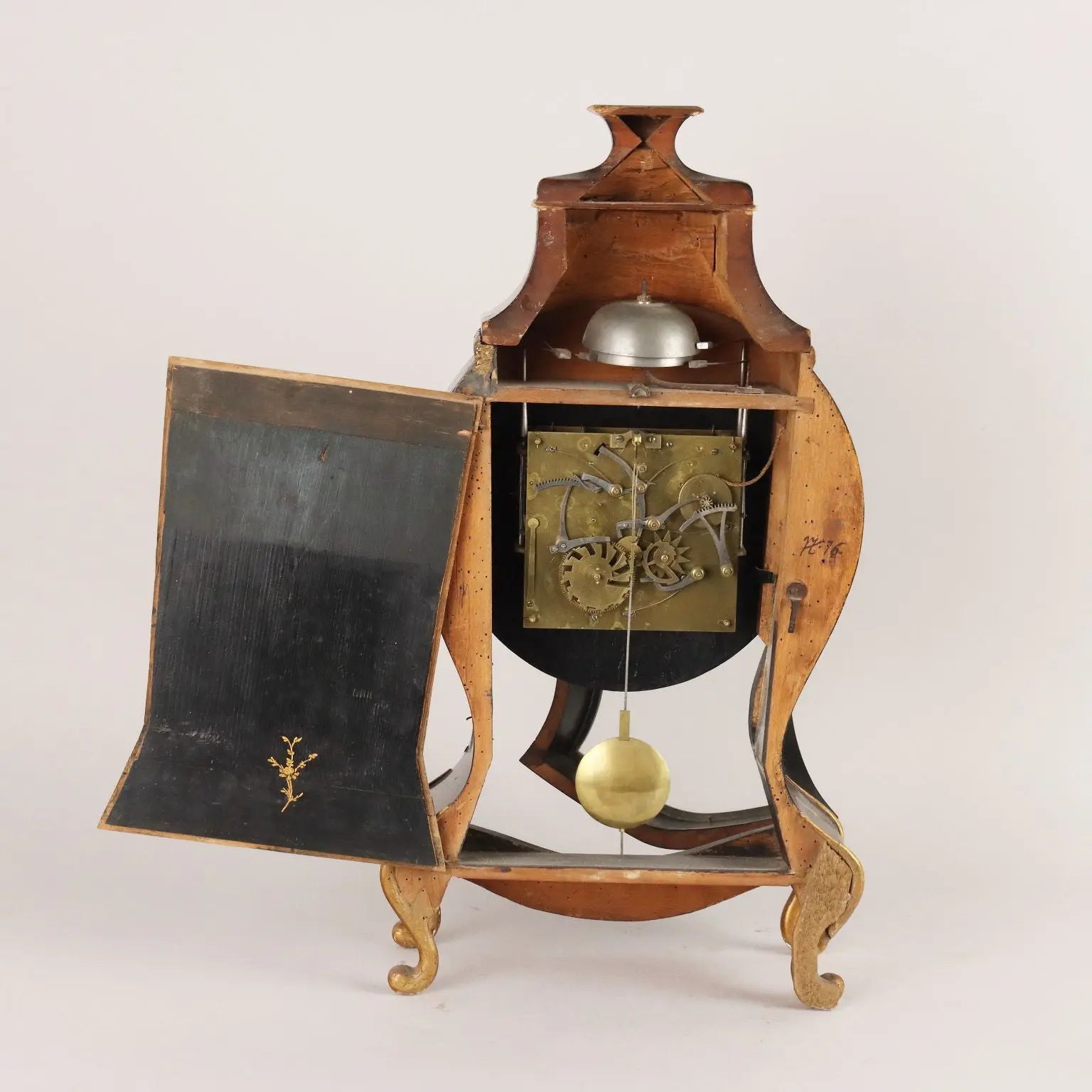 Antique Neuchateloise Pendulum Clock Bronze Decorations '800 - Switzerland, XVIII-XIX Century | Antiques | Fancy Goods