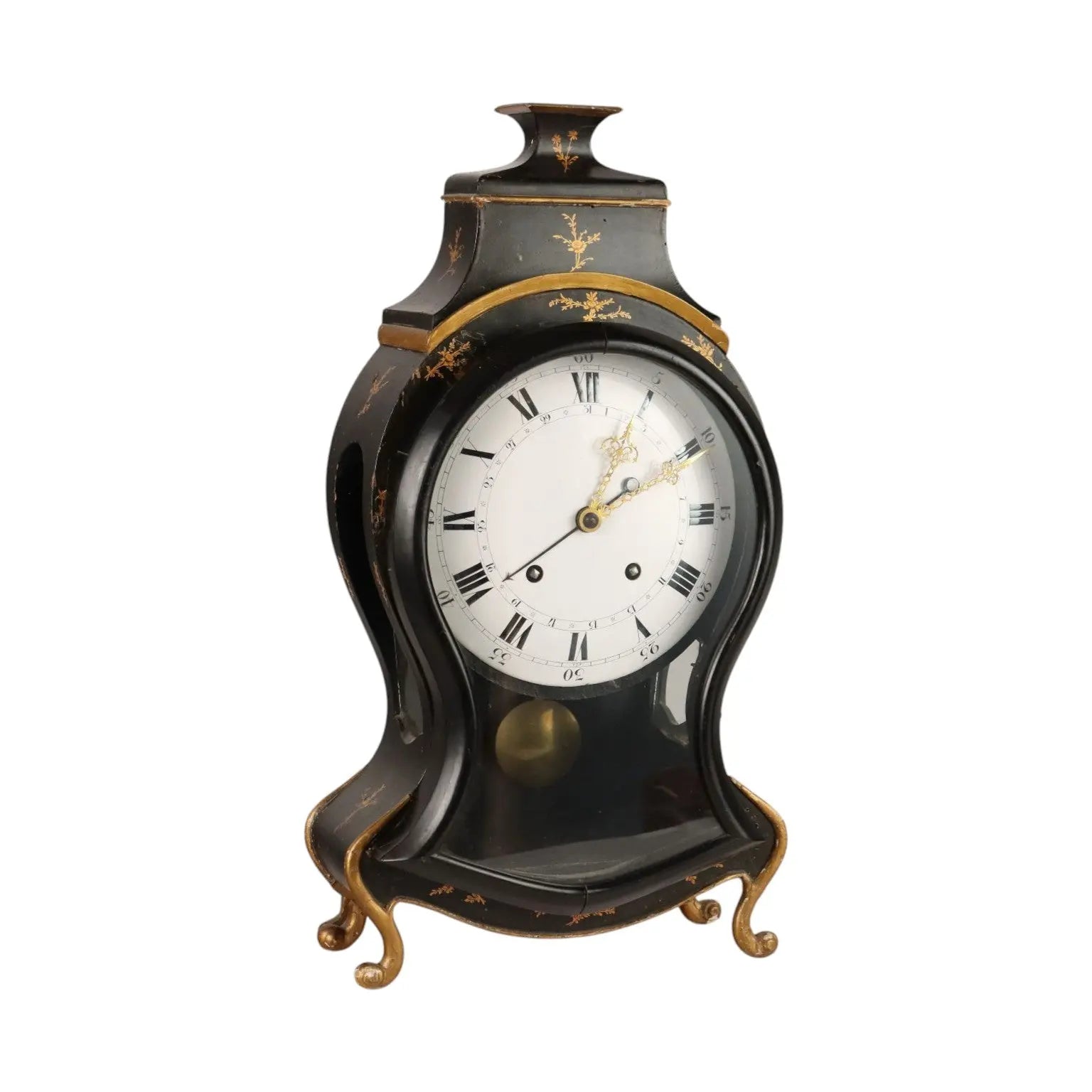 Antique Neuchateloise Pendulum Clock Bronze Decorations '800 - Switzerland, XVIII-XIX Century | Antiques | Fancy Goods