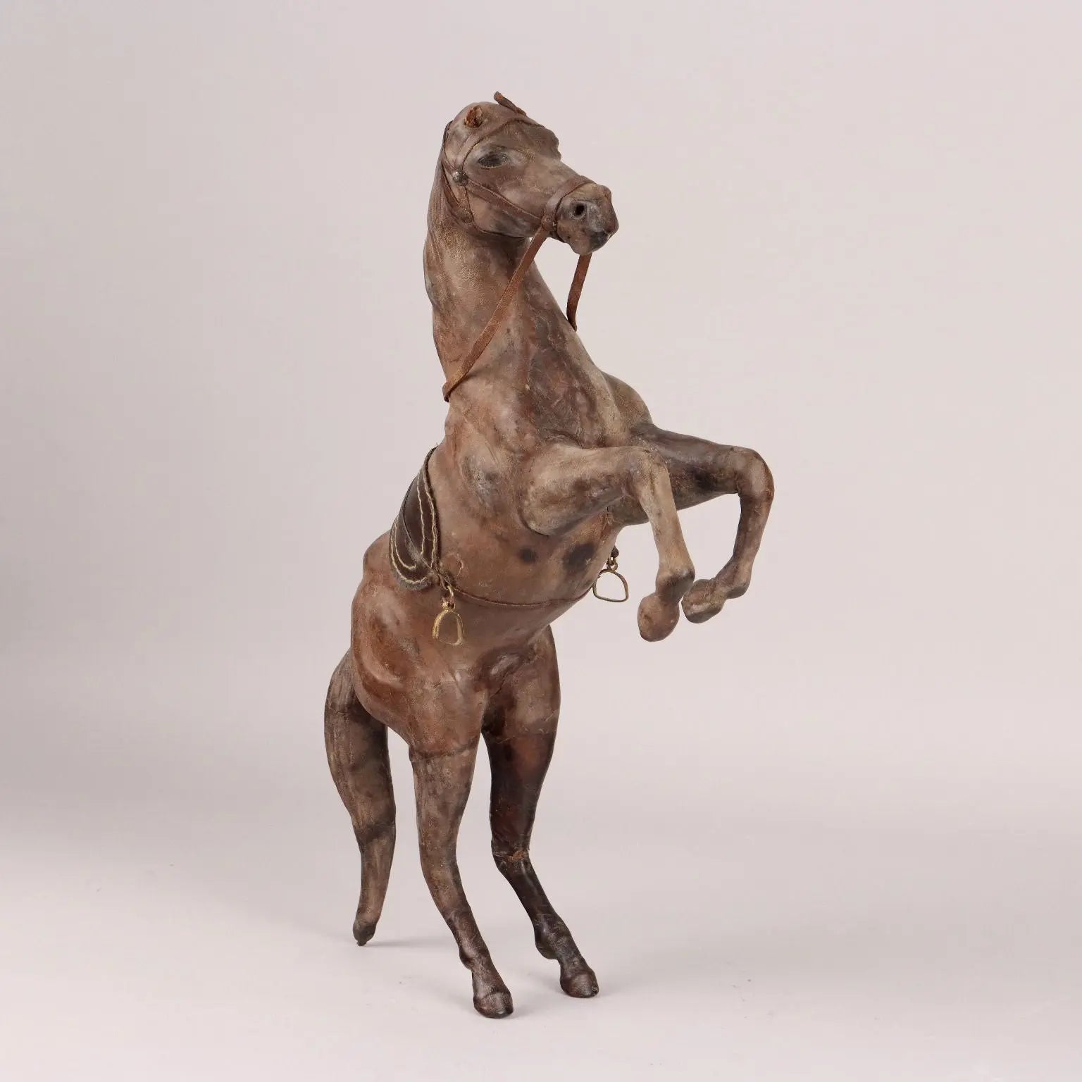 Leather Covered Prancing Horse Antique Italy XX Century - Italy, Early XX Century | Antiques | Fancy Goods