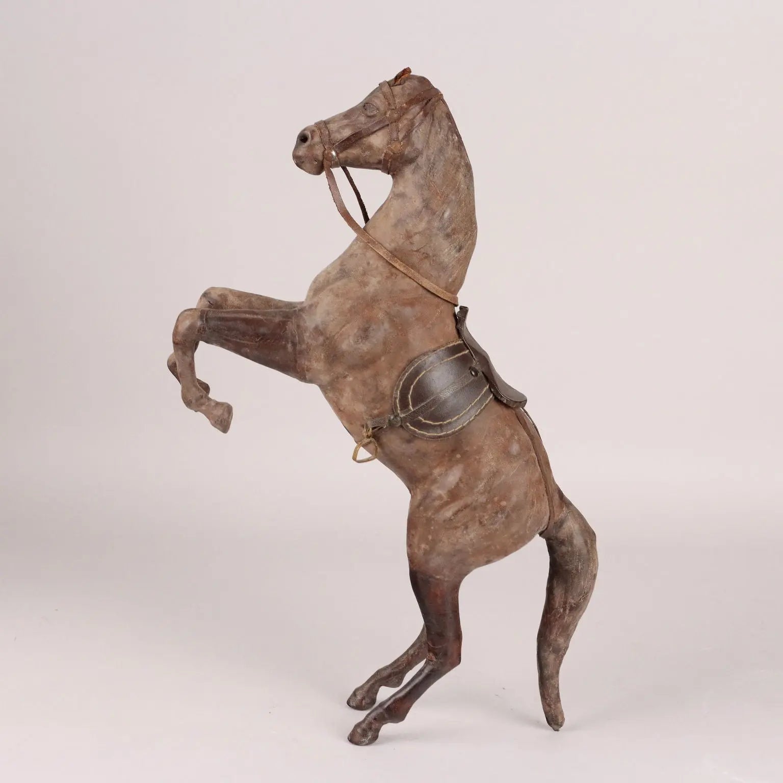 Leather Covered Prancing Horse Antique Italy XX Century - Italy, Early XX Century | Antiques | Fancy Goods