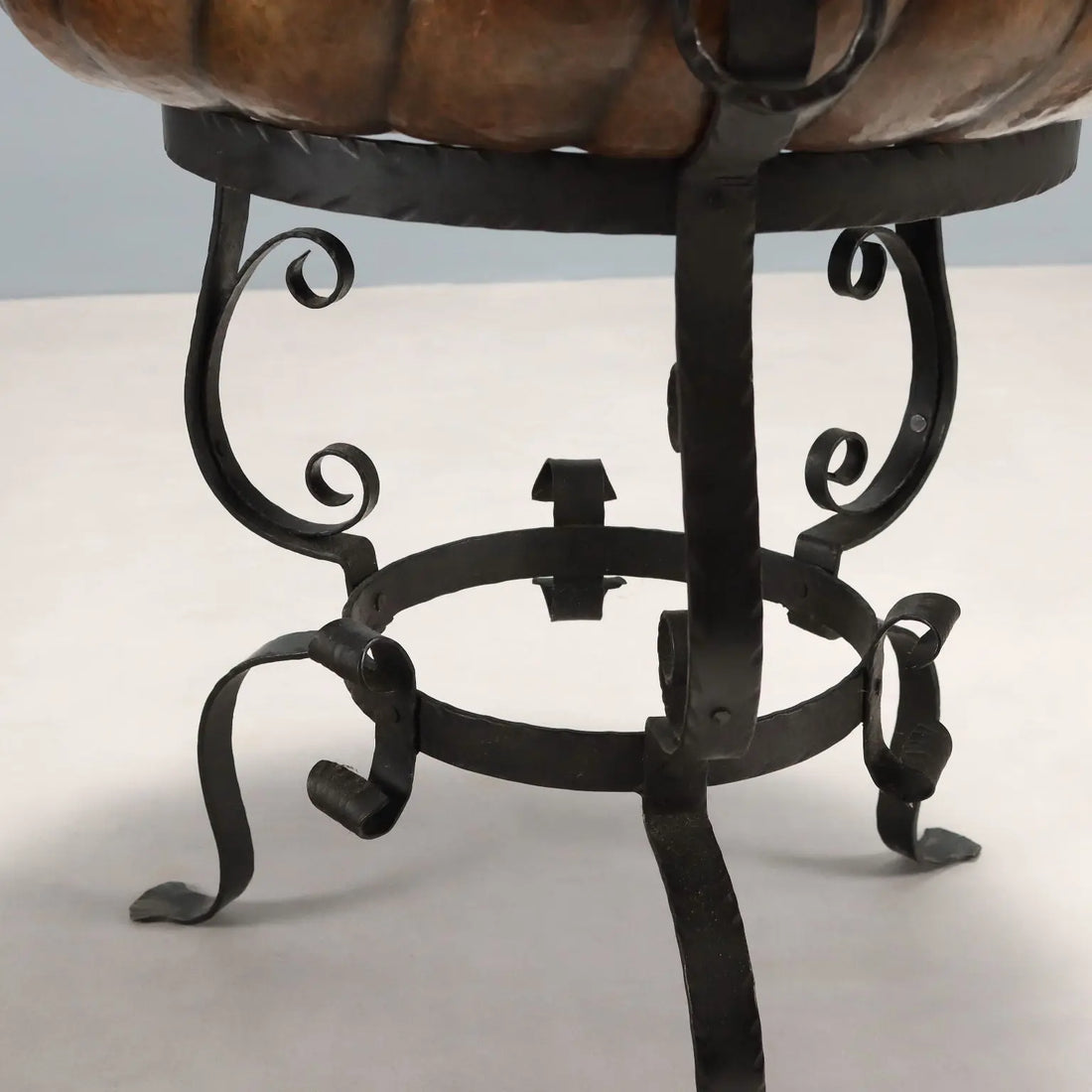 Mid-Century Iron and Copper Tripod Planter
