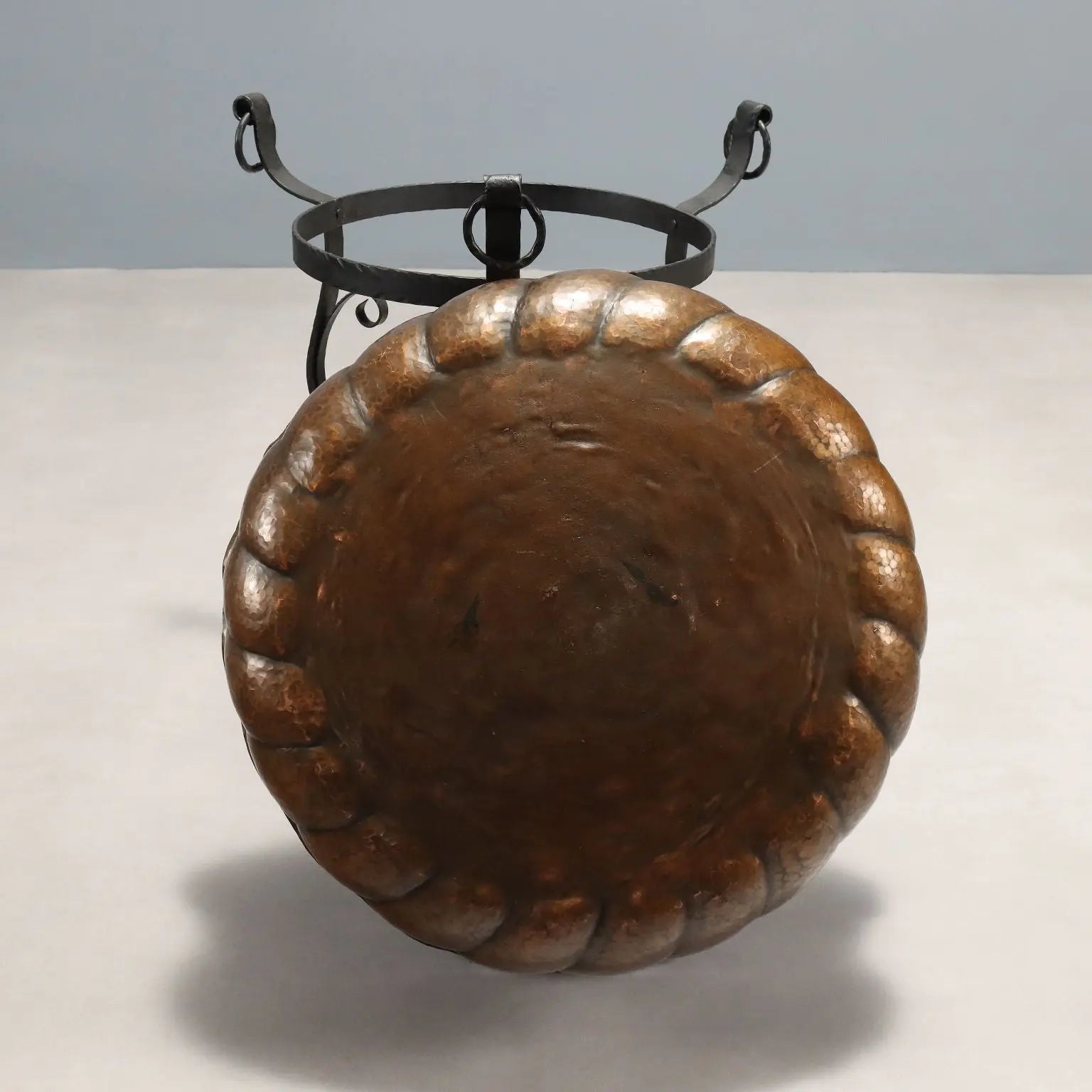 Mid-Century Iron and Copper Tripod Planter