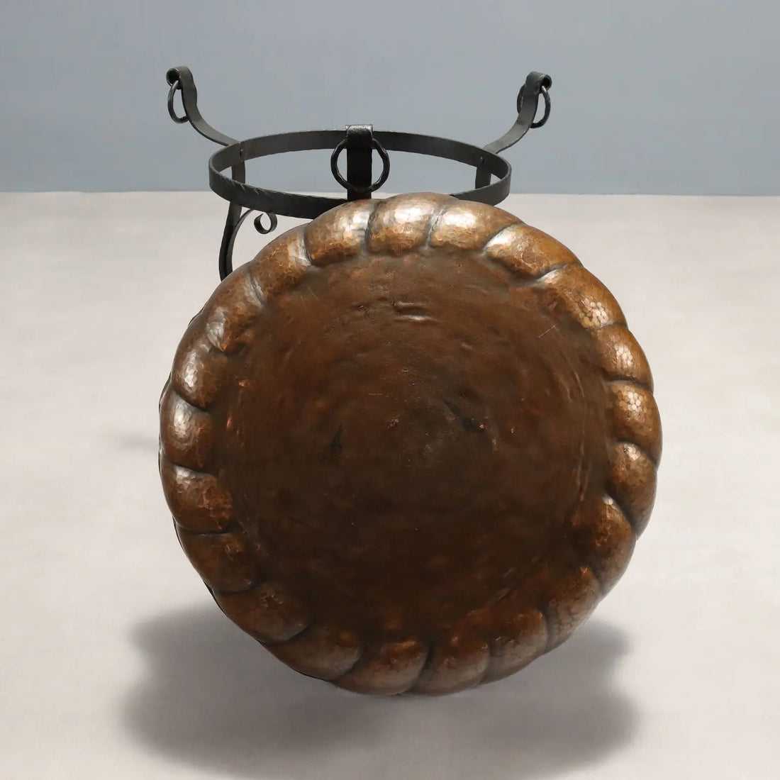 Mid-Century Iron and Copper Tripod Planter