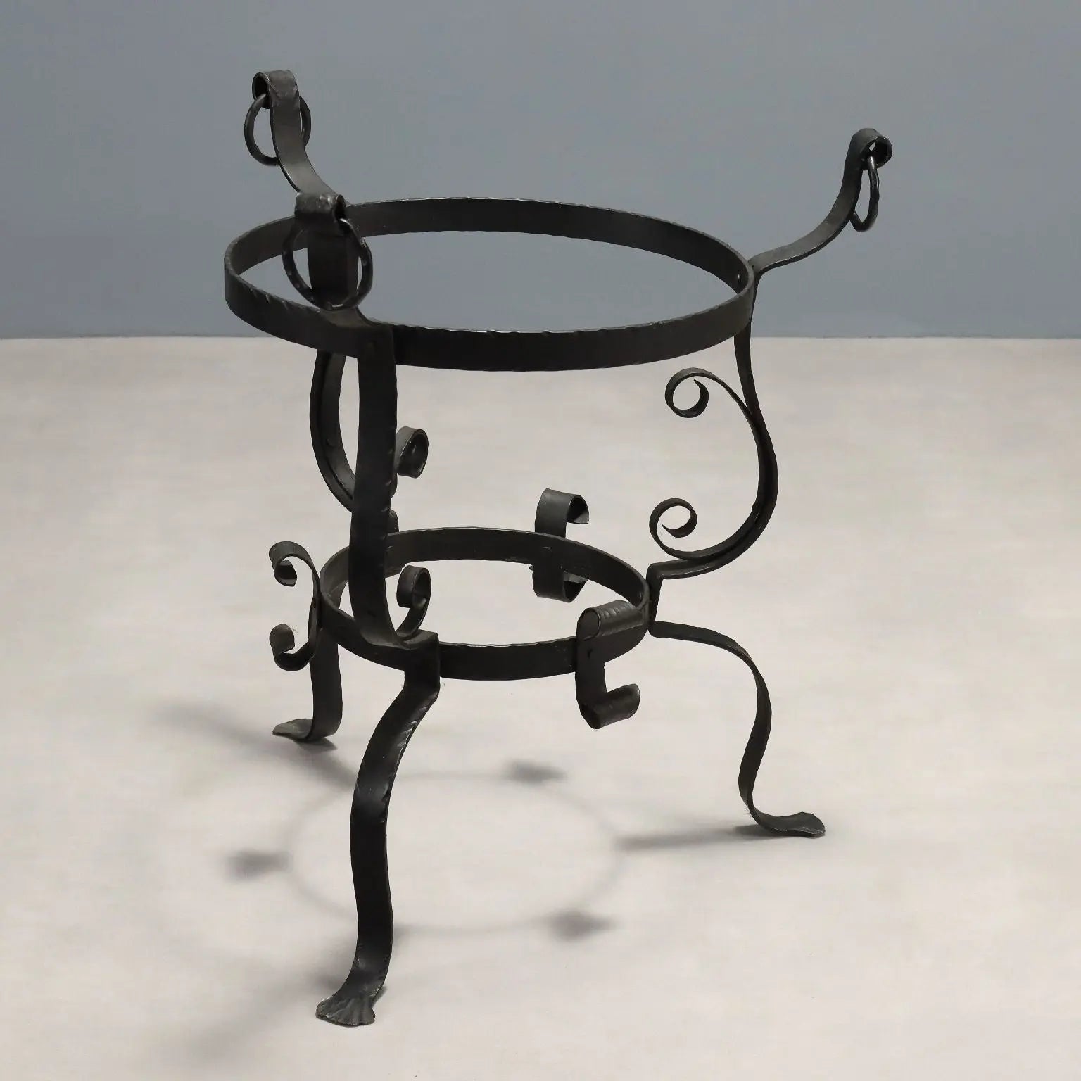 Mid-Century Iron and Copper Tripod Planter