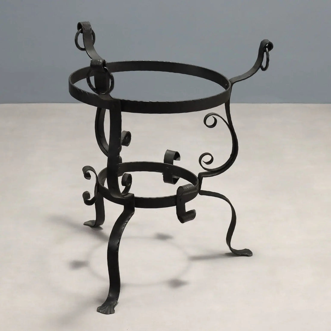 Mid-Century Iron and Copper Tripod Planter