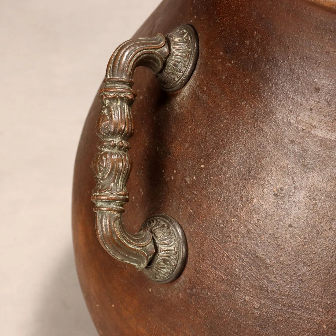 Terracotta Jar with Metal Handles