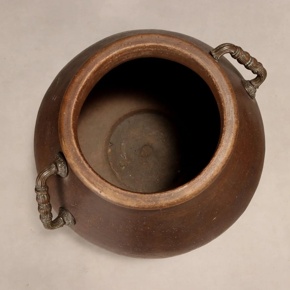 Terracotta Jar with Metal Handles