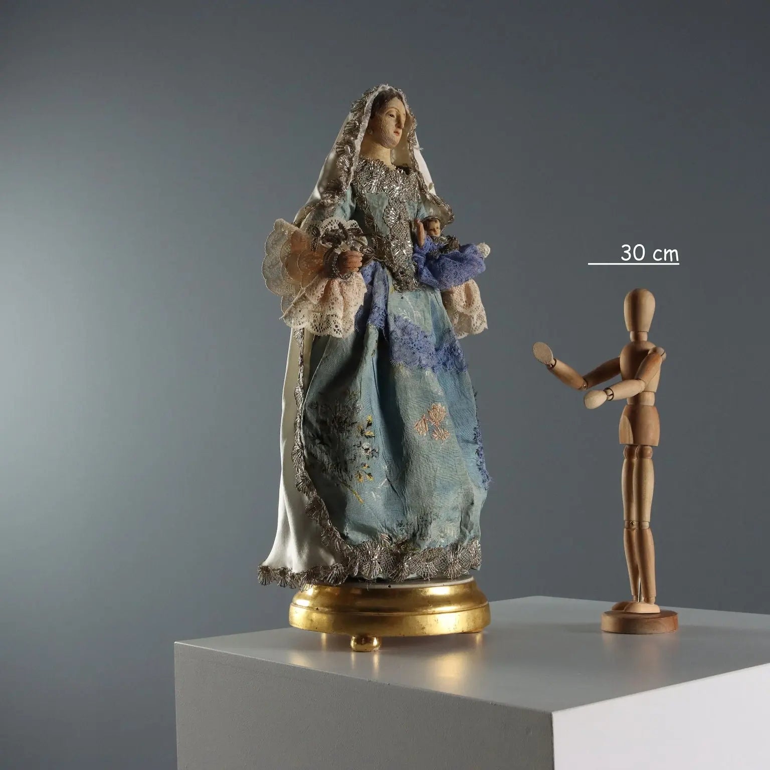 Antique Sculpture Virgin Mary with Child Wax Italy XIX Century - Italy, XIX Century | Antiques | Fancy Goods
