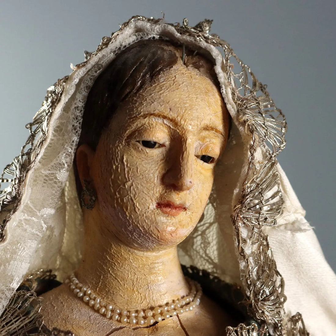 Antique Sculpture Virgin Mary with Child Wax Italy XIX Century - Italy, XIX Century | Antiques | Fancy Goods