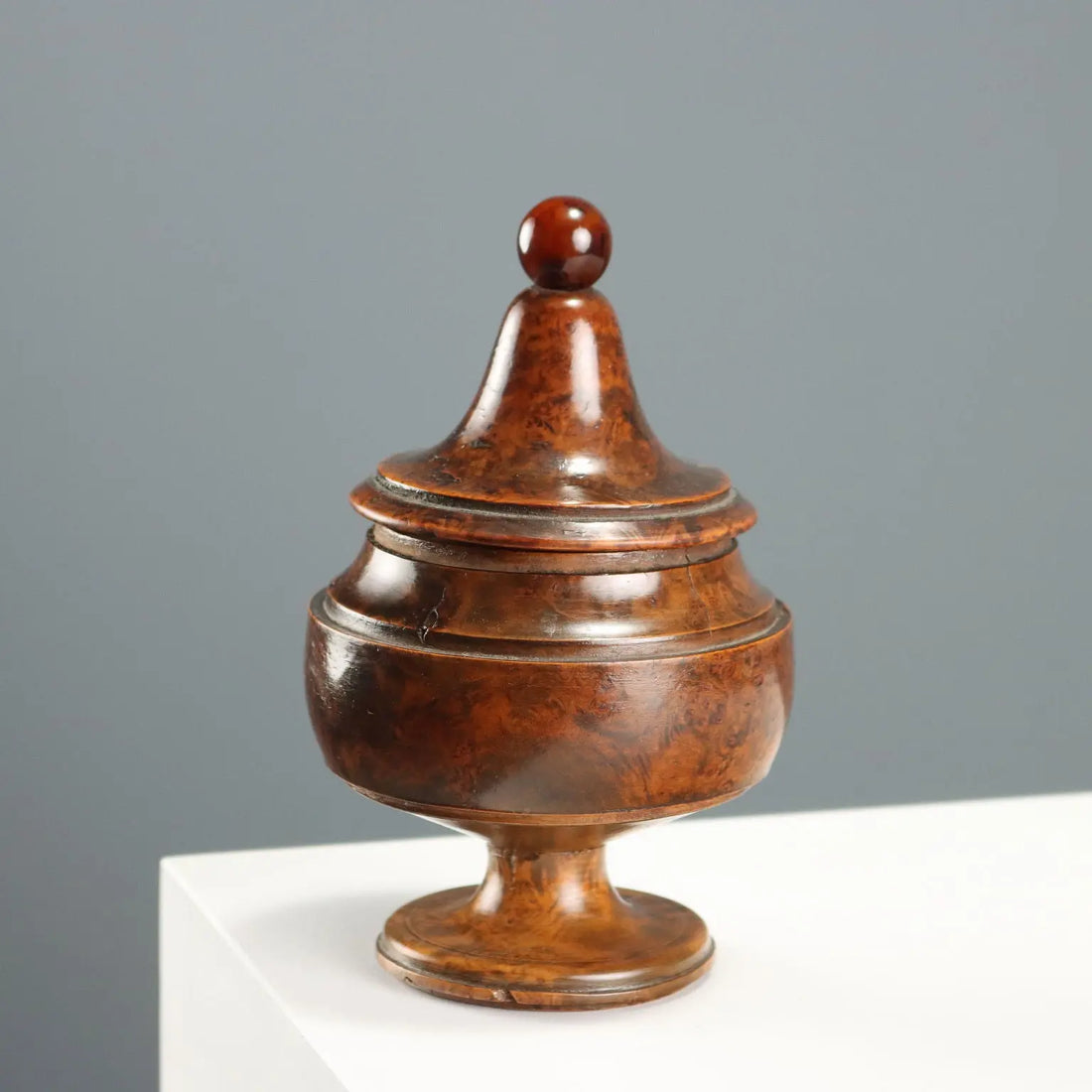 Walnut Burl Tobacco Jar - Late 1800s