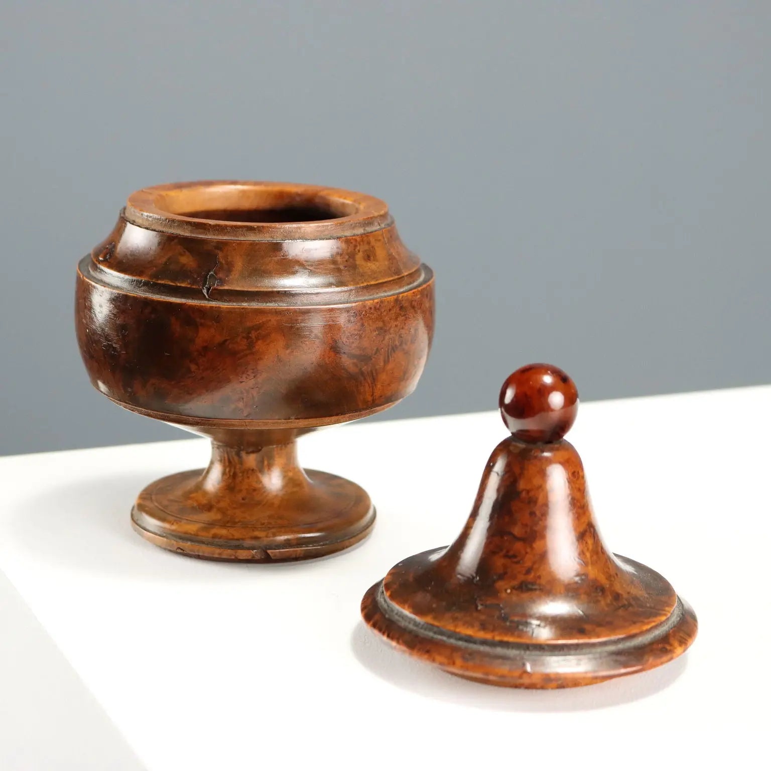 Walnut Burl Tobacco Jar - Late 1800s
