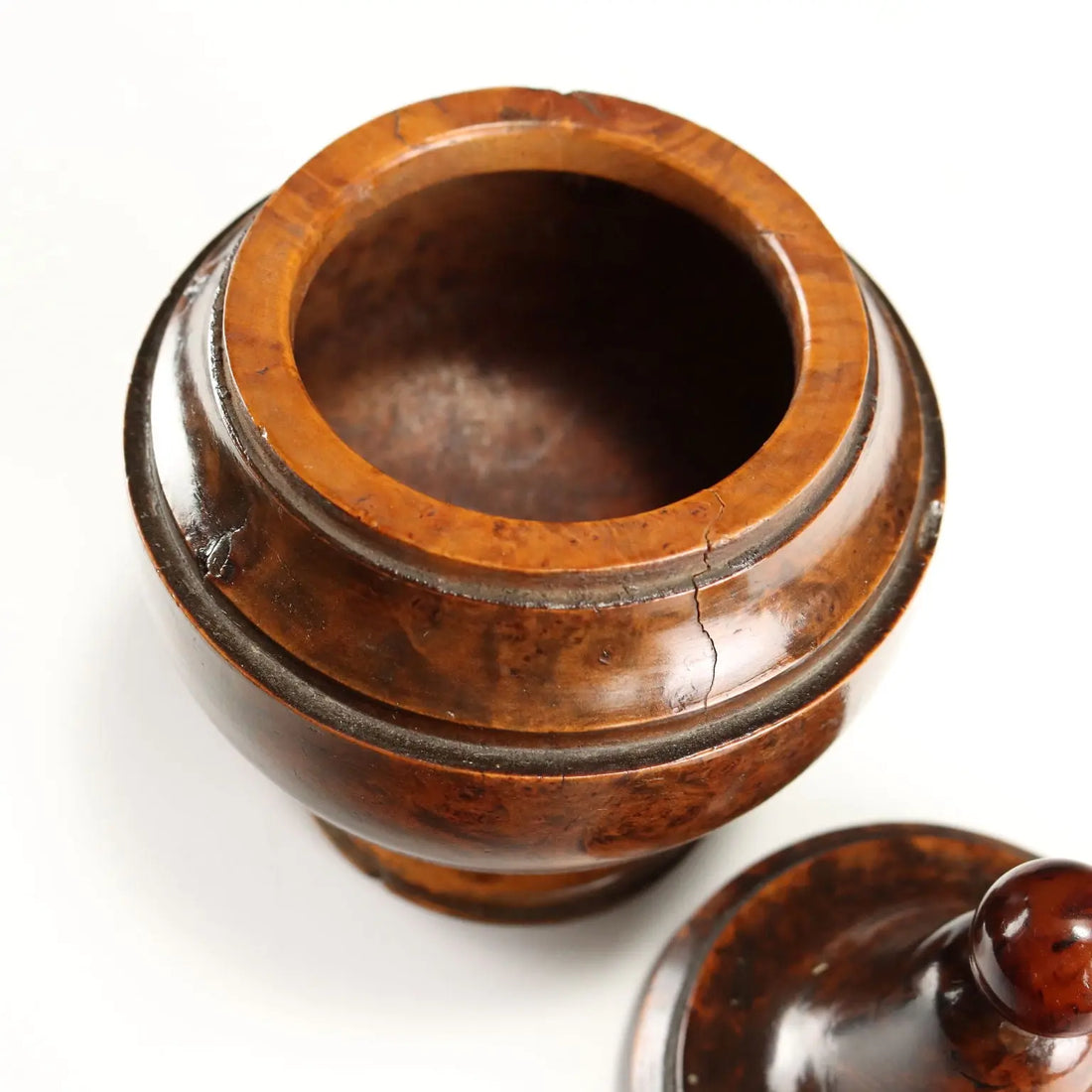 Walnut Burl Tobacco Jar - Late 1800s