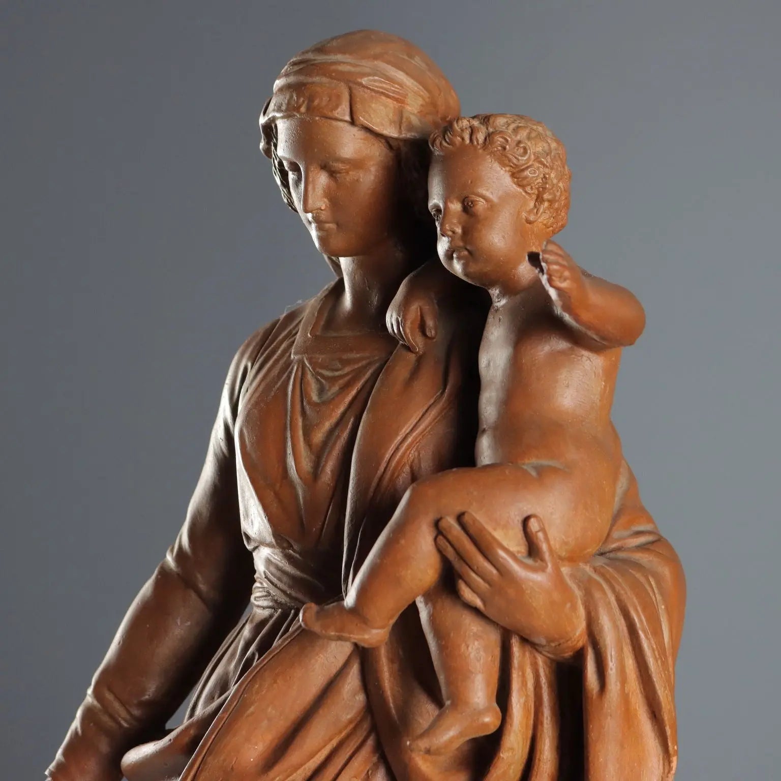 Madonna with Child in Terracotta - Italy '50s