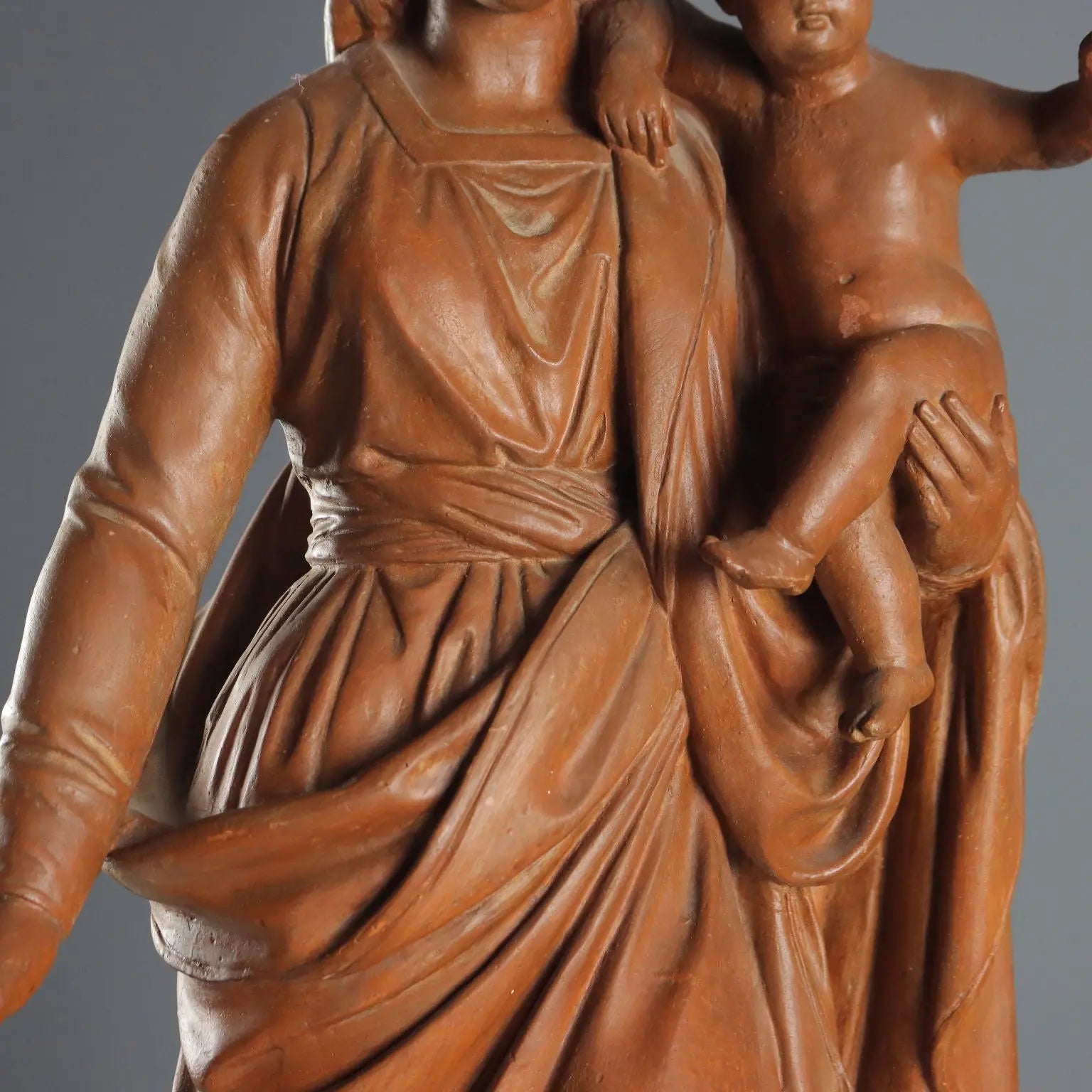 Madonna with Child in Terracotta - Italy '50s