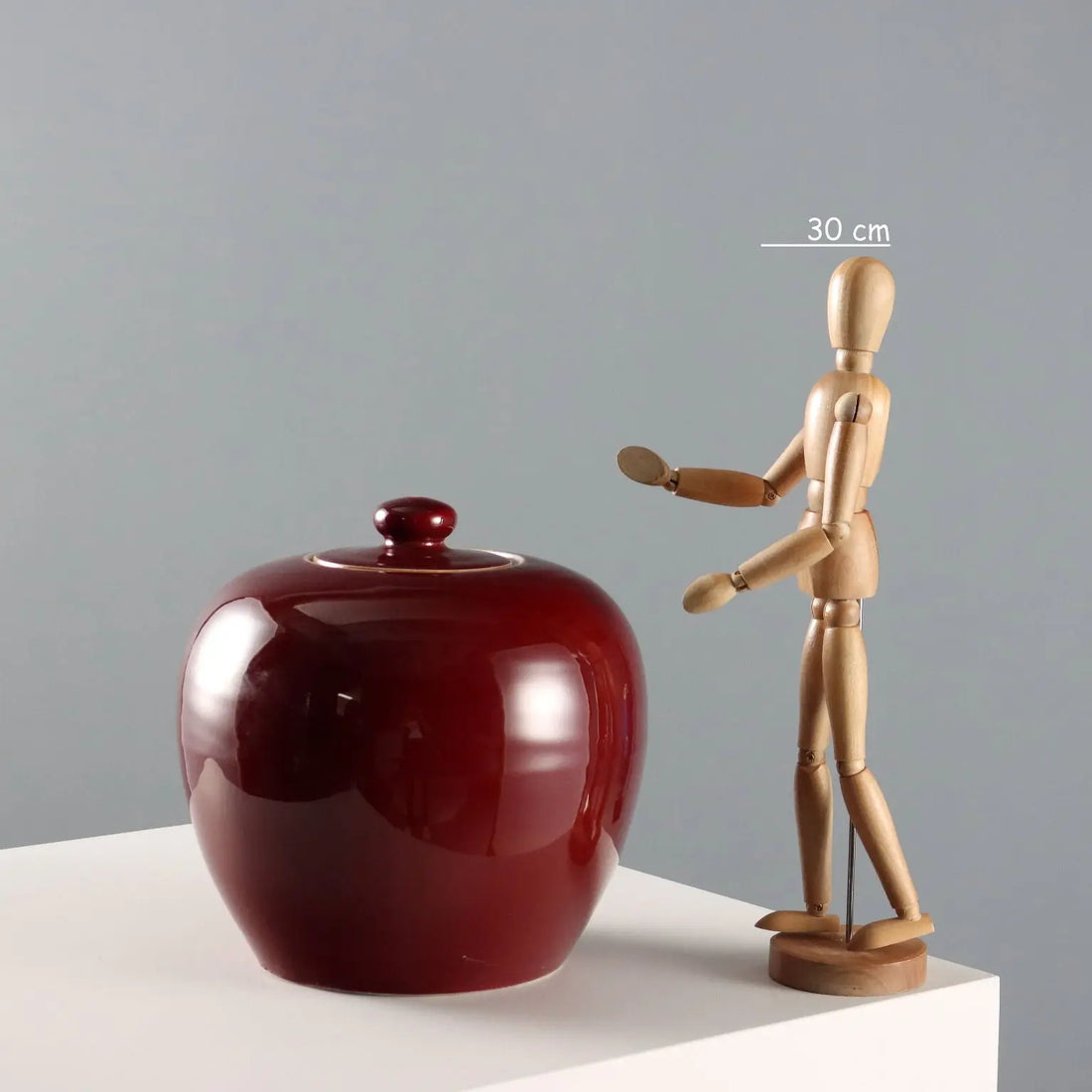 Ritual Red Porcelain Potiche - China 20th Century
