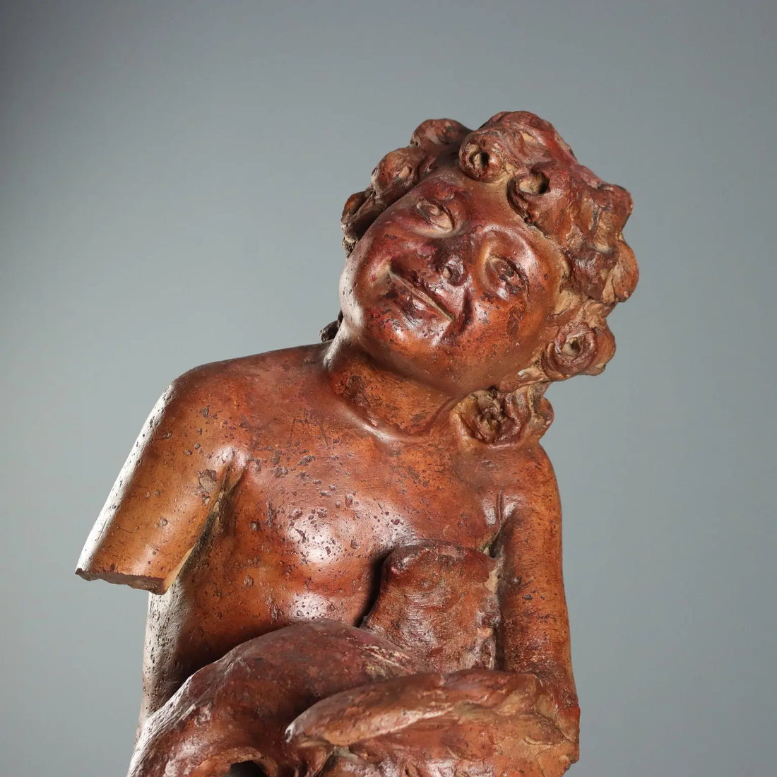 Antique Figurine Child with Dove Terracotta Italy XX Century - Italy, XX Century | Antiques | Fancy Goods