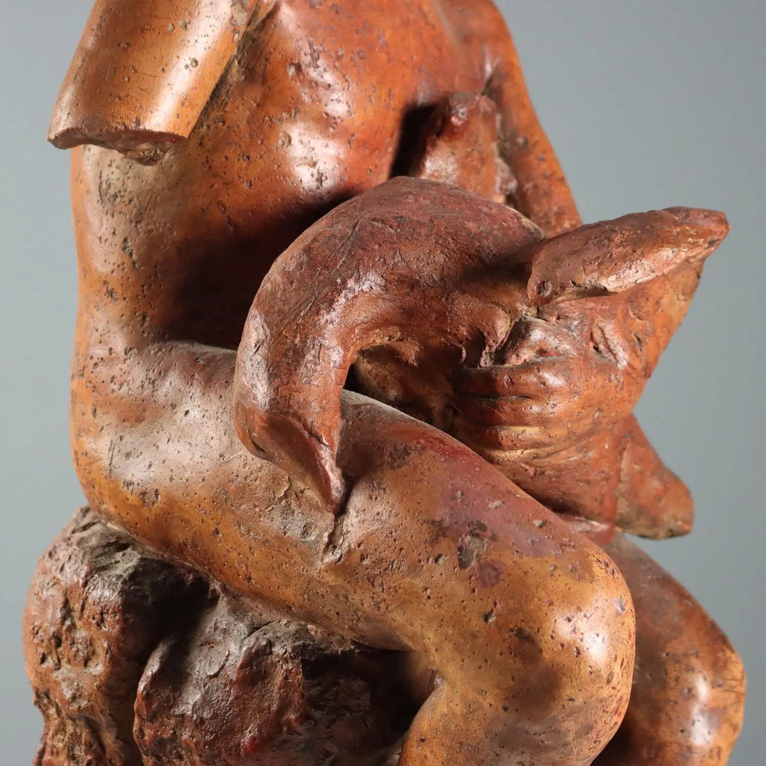 Antique Figurine Child with Dove Terracotta Italy XX Century - Italy, XX Century | Antiques | Fancy Goods