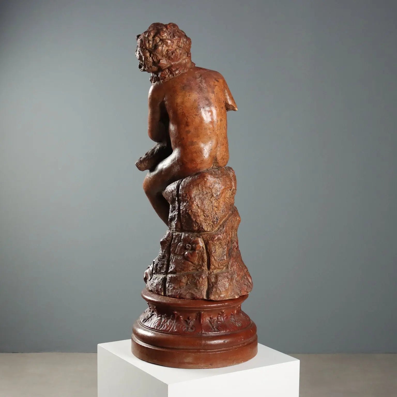 Antique Figurine Child with Dove Terracotta Italy XX Century - Italy, XX Century | Antiques | Fancy Goods