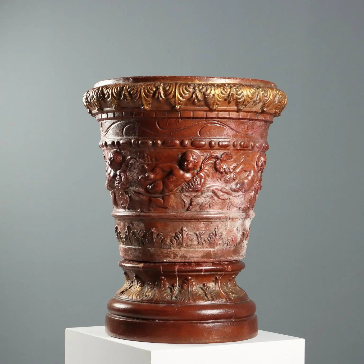 Antique Vase With Support Terracotta Italy XX Century - Italy, XX Century | Antiques | Fancy Goods