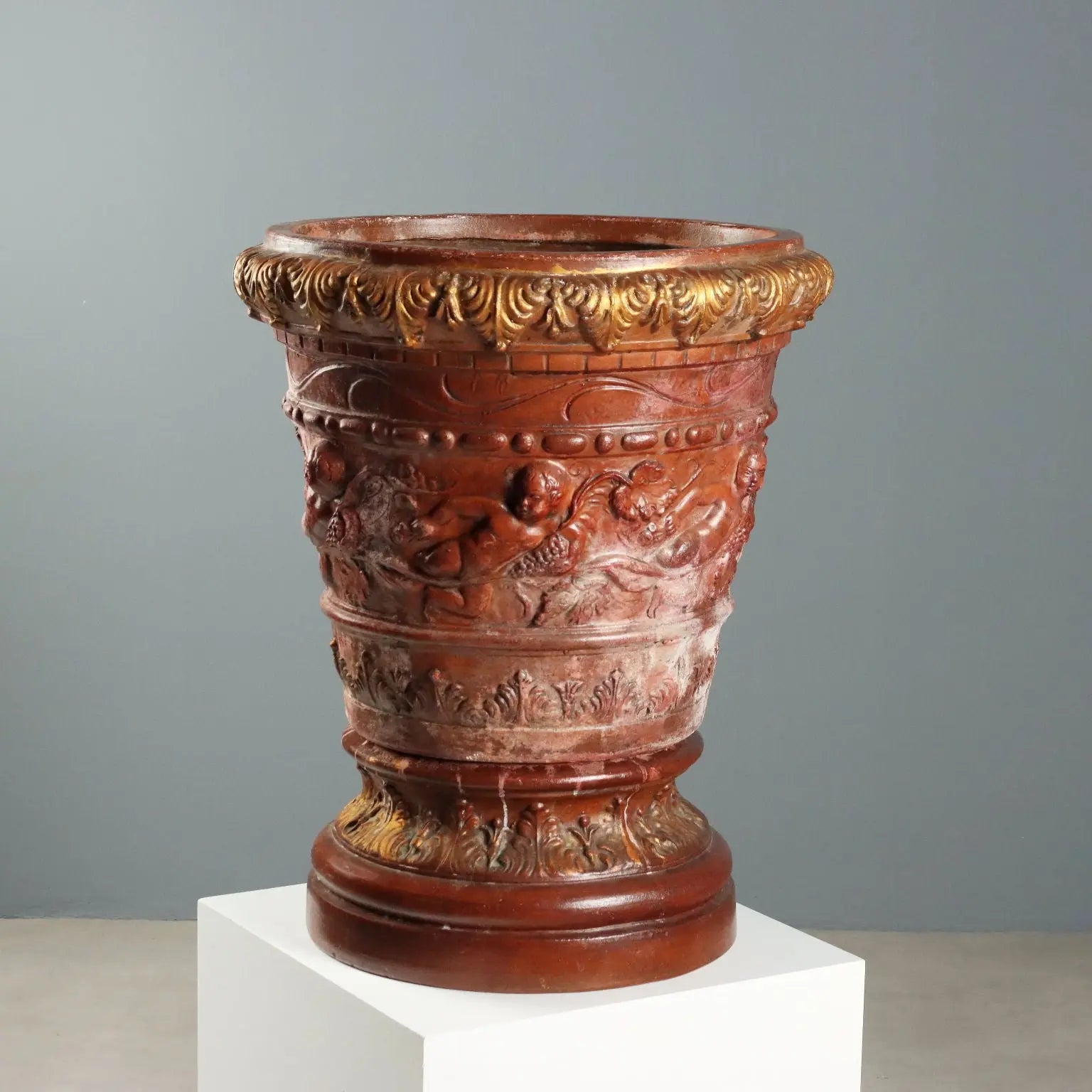 Antique Vase With Support Terracotta Italy XX Century - Italy, XX Century | Antiques | Fancy Goods