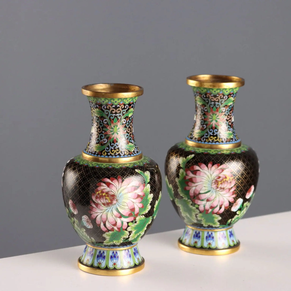 Antique Cloisonné Vases Leaves Decorations China XX Century - China, XX Century | Antiques | Fancy Goods