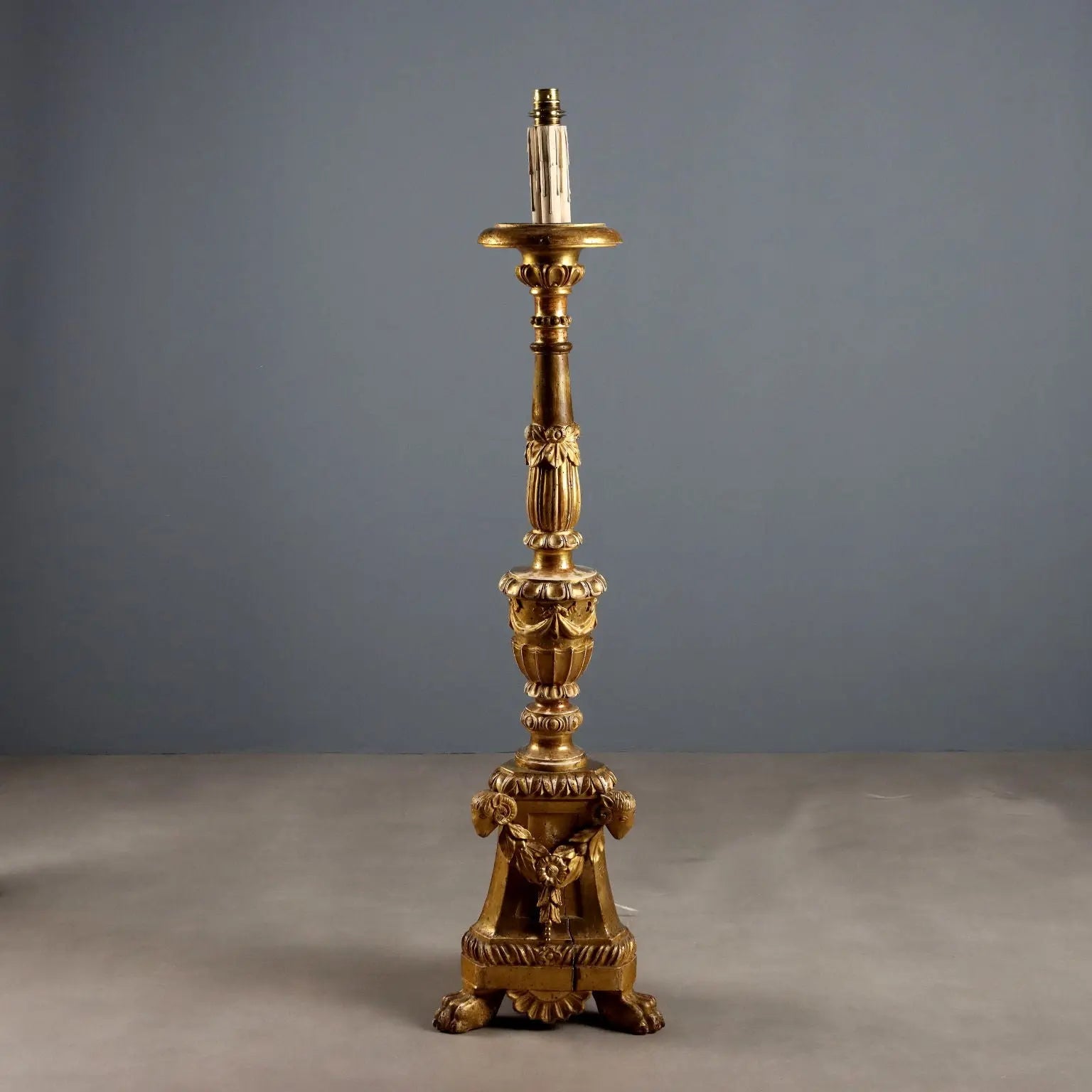 Antique Candelabra Gilded Carved Wood Italy Mid XIX Century - Italy, Mid XIX Century | Antiques | Fancy Goods