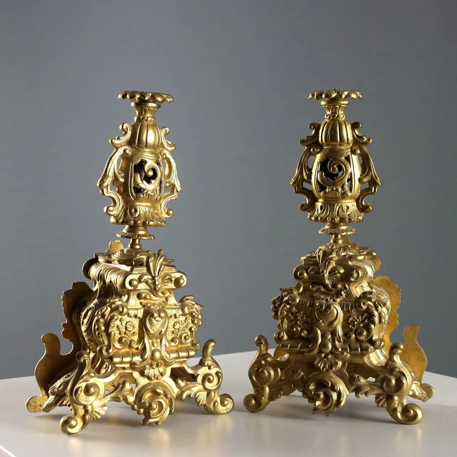 Antique Triptych Clock Gilded Bronze France XIX-XX Century - France, Late XIX - Early XX Century | Antiques | Fancy Goods