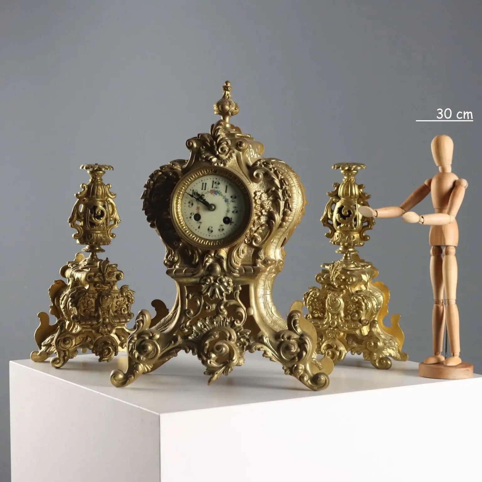 Antique Triptych Clock Gilded Bronze France XIX-XX Century - France, Late XIX - Early XX Century | Antiques | Fancy Goods