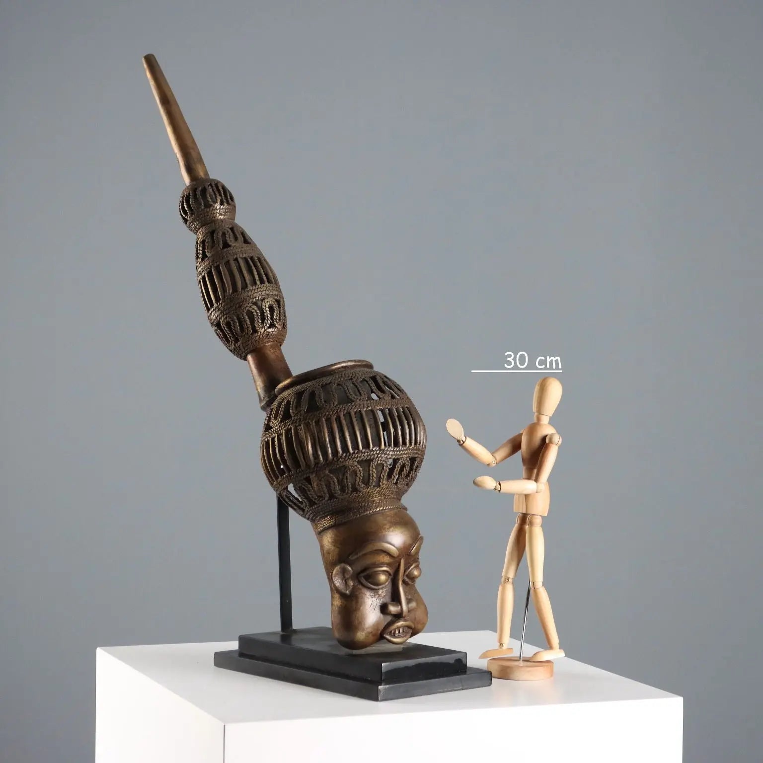 Ethnic Pipe Bronze Bamun Art Camerun Africa XX Century - Africa, Third Quarter of the XX Century | Antiques | Fancy Goods