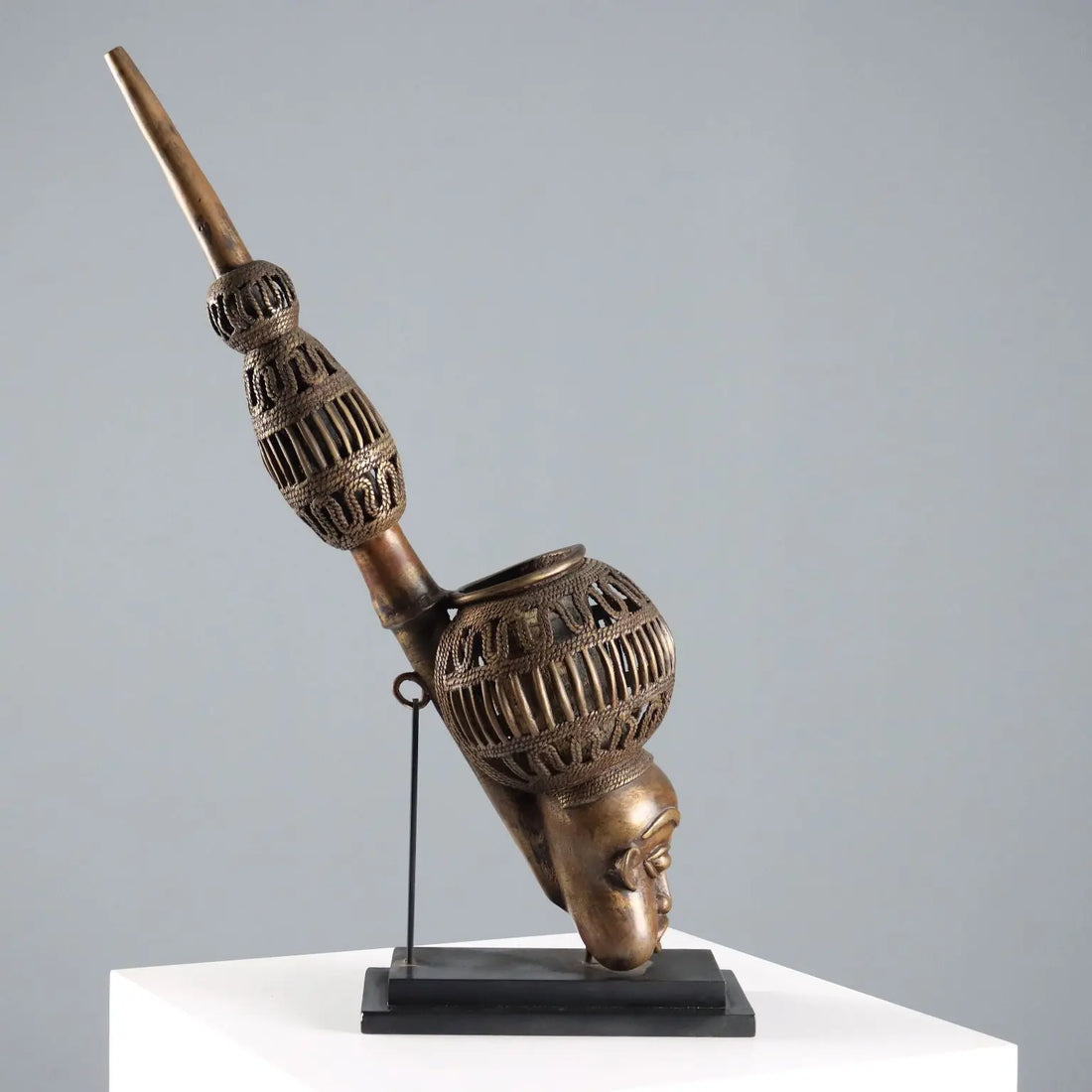 Ethnic Pipe Bronze Bamun Art Camerun Africa XX Century - Africa, Third Quarter of the XX Century | Antiques | Fancy Goods