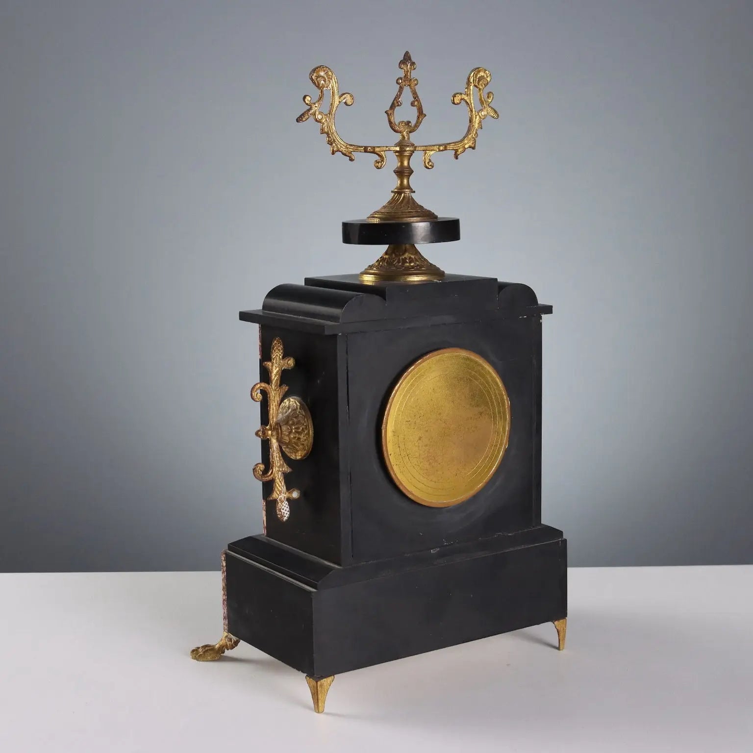 Antique Triptych Clock Bronze Marble Decorations France XIX-XX Century - France, XIX-XX Century | Antiques | Fancy Goods