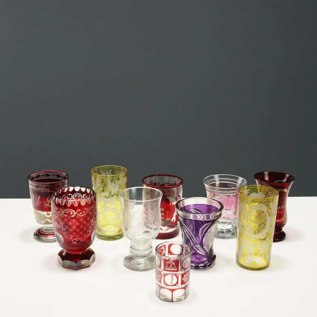 Group of 10 Glasses Various Colours Italy XIX-XX Century - Europe, XIX-XX Century | Antiques | Fancy Goods